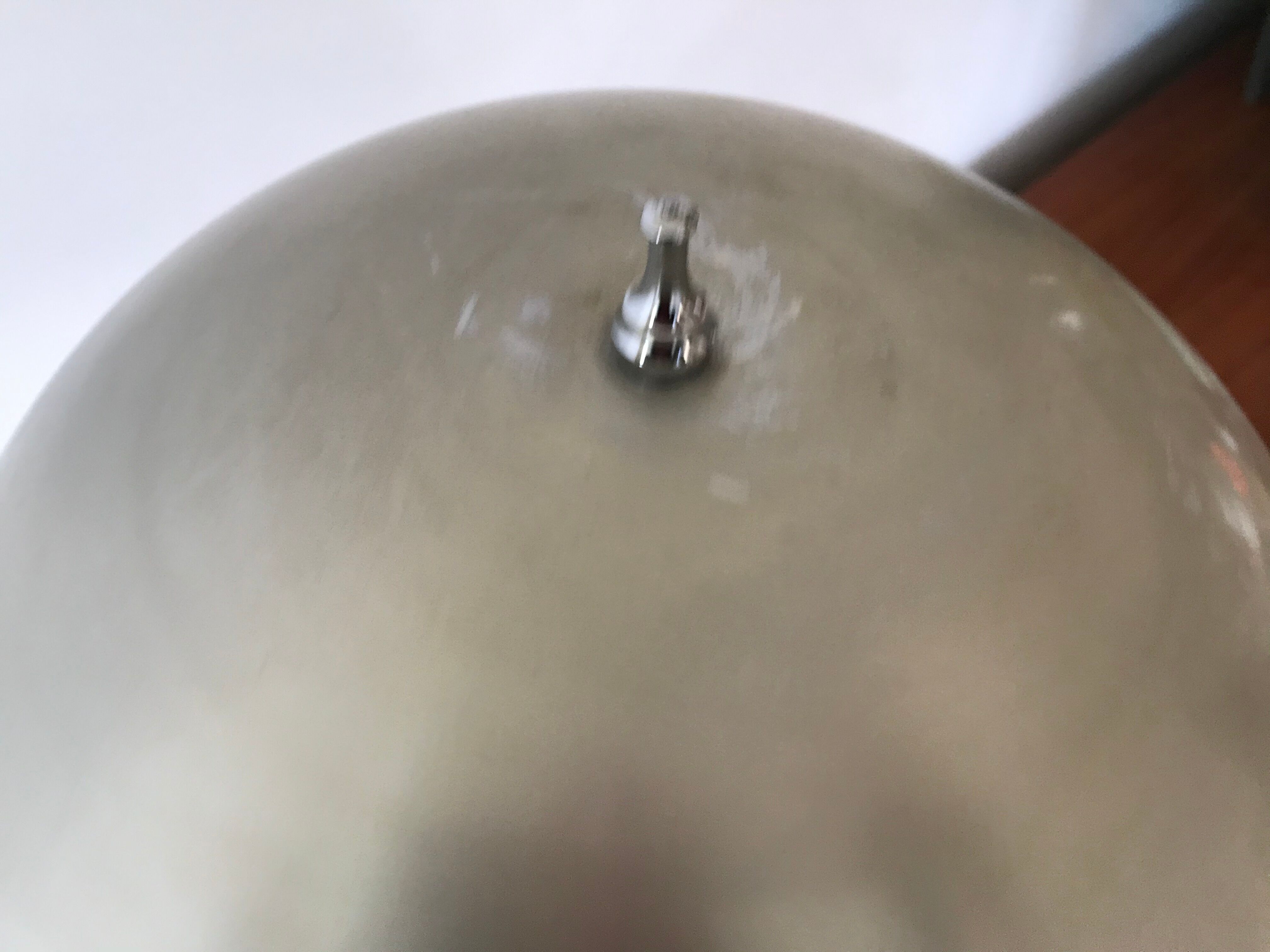 Mushroom lamp, brushed steel, circa 1960