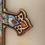 Cross enameled on onyx