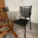 Bamboo metal chair and armchair