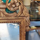 Louis XIV mirror in carved gilded wood, 18th century - 75 cm