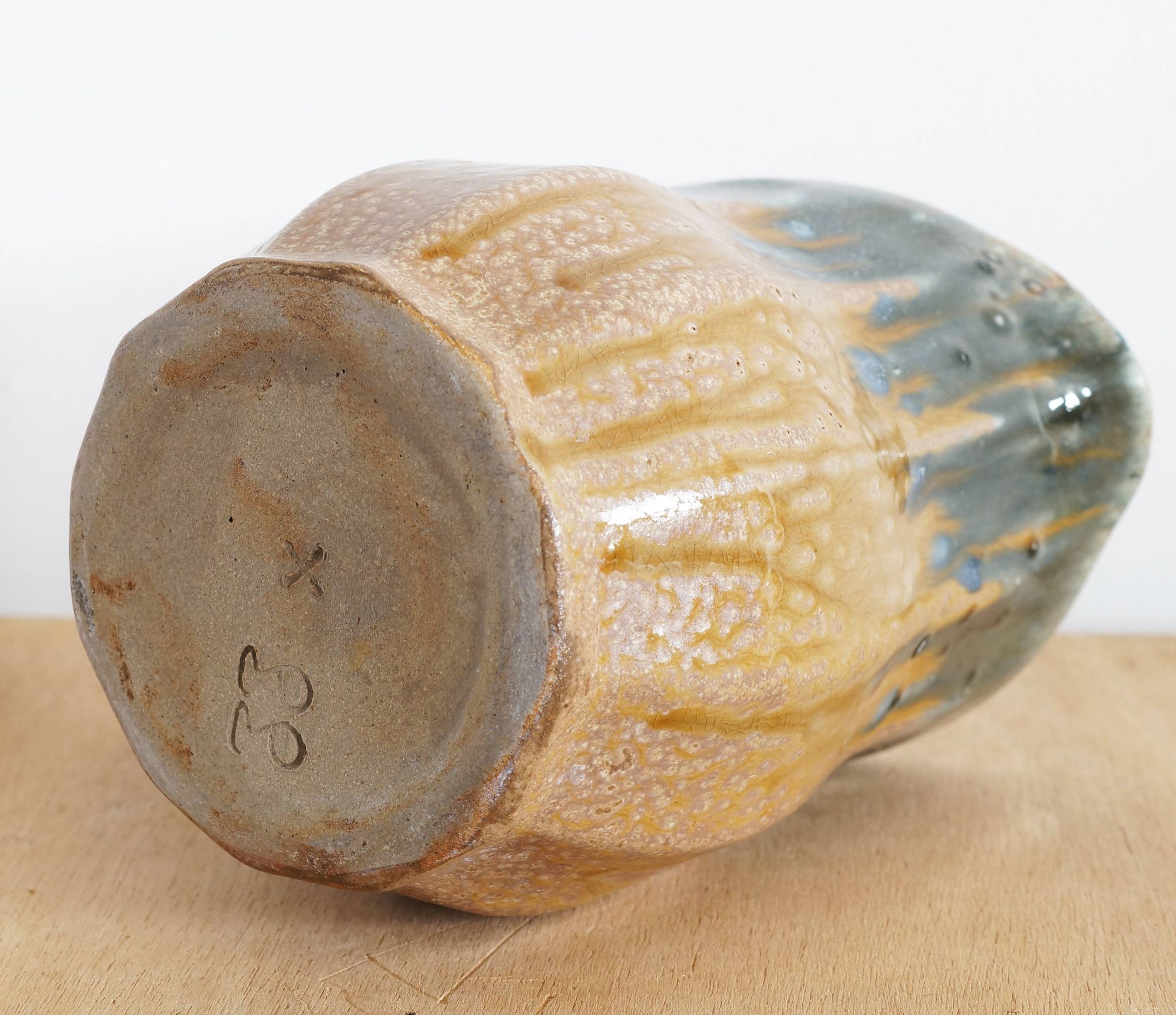 Art Nouveau inspired pitcher in flamed stoneware in the Denbac Rambervillers style