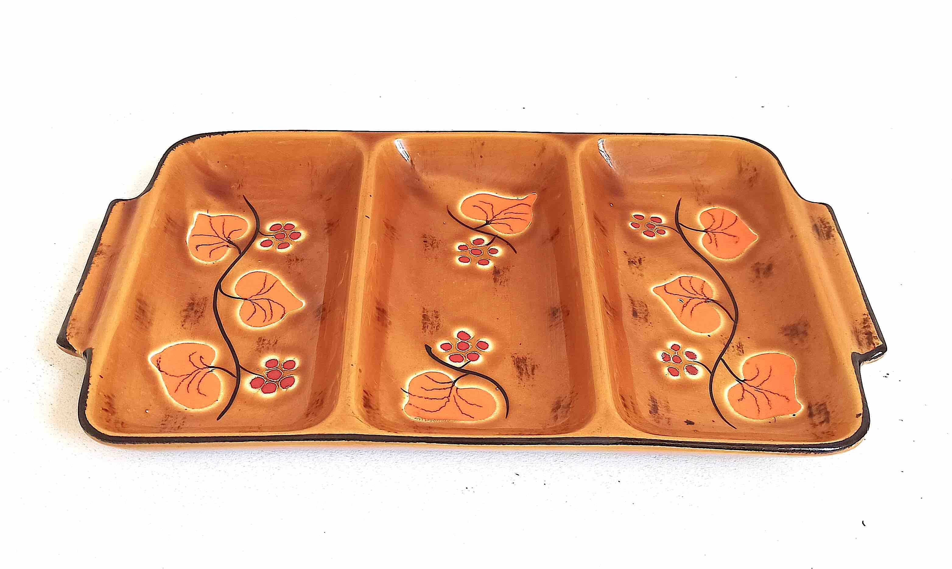 Poët Laval ceramic compartment dish 1960s
