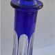 Pair of cobalt blue crystal carafes