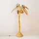 Lampadaire palmier vintage en rotin
