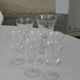 7 glasses the blueberries transparent glass and vintage white flowers 1960