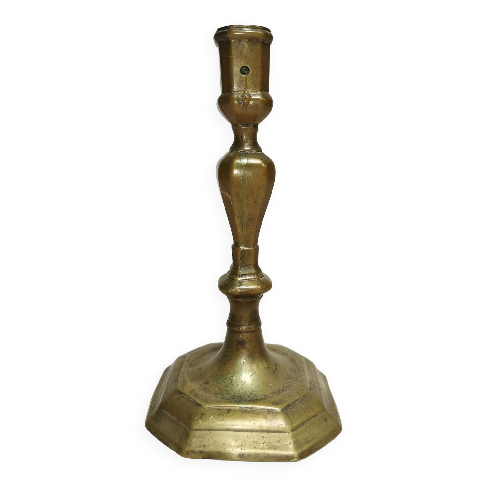 Old bronze candlestick, seventeenth century