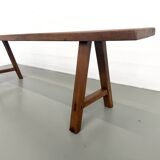 Restored solid walnut bench — 1950s