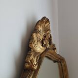 Antique large violin-shaped mirror in gilded wood, Rococo style, Louis XV (80x50 cm)