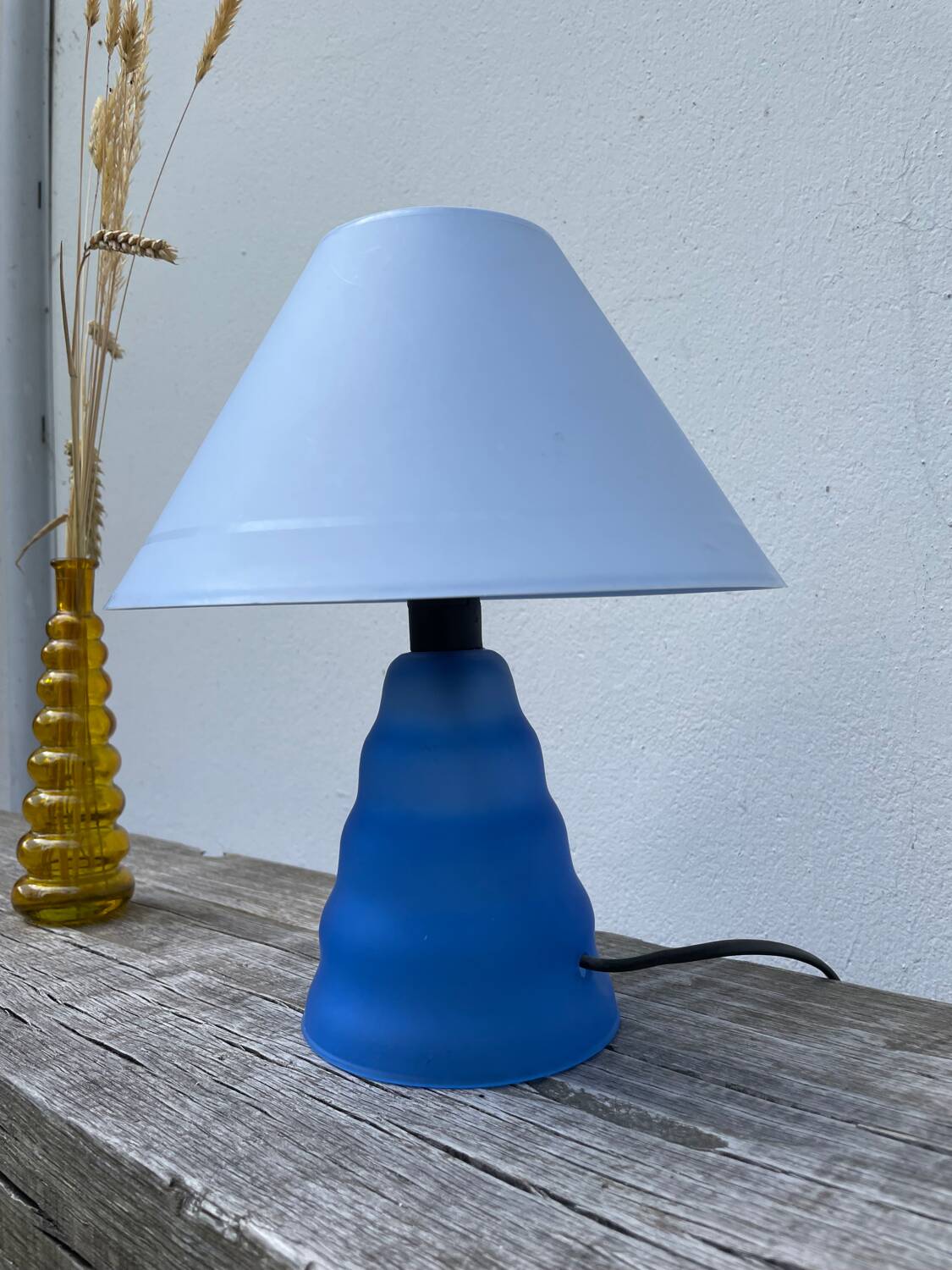 Blue glass lamp 1990