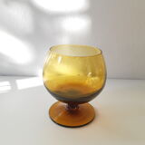 Vintage amber cognac glasses