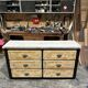 Old workshop furniture with 6 drawers.