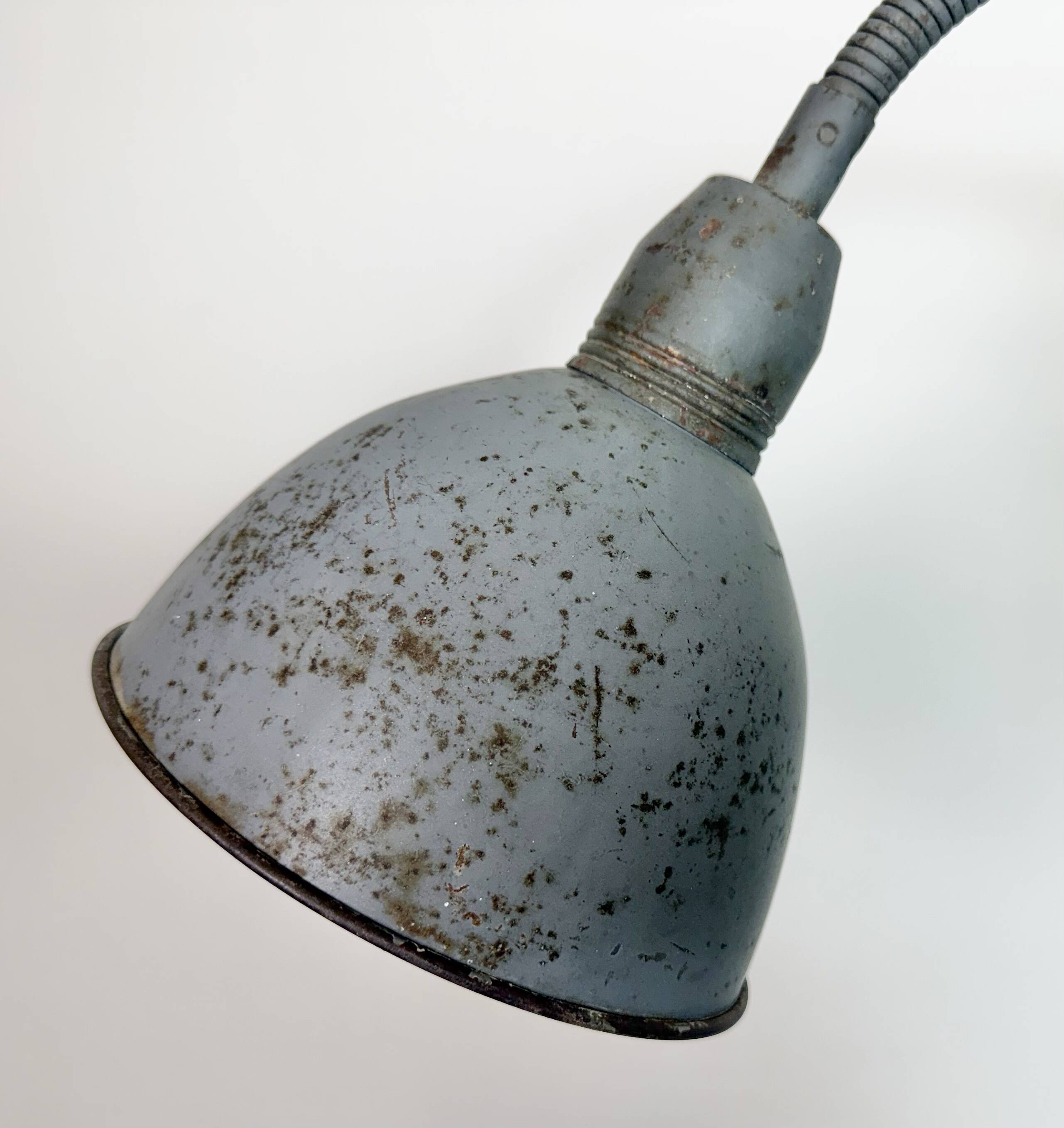 Grey Industrial Gooseneck Scissor Wall Lamp from Elektroinstala, 1960s