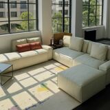 Cassina Myworld leather large model sofa and pouf