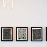Dessin abstrait 7 noir et blanc au fusain