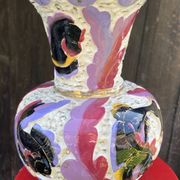 Monaco ceramic vase - Monte Carlo 1950s, fish decor - XXL dimensions
