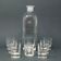 Italian vintage crystal decanter with 6 crystal glasses signed Luigi Bormioli 1970s