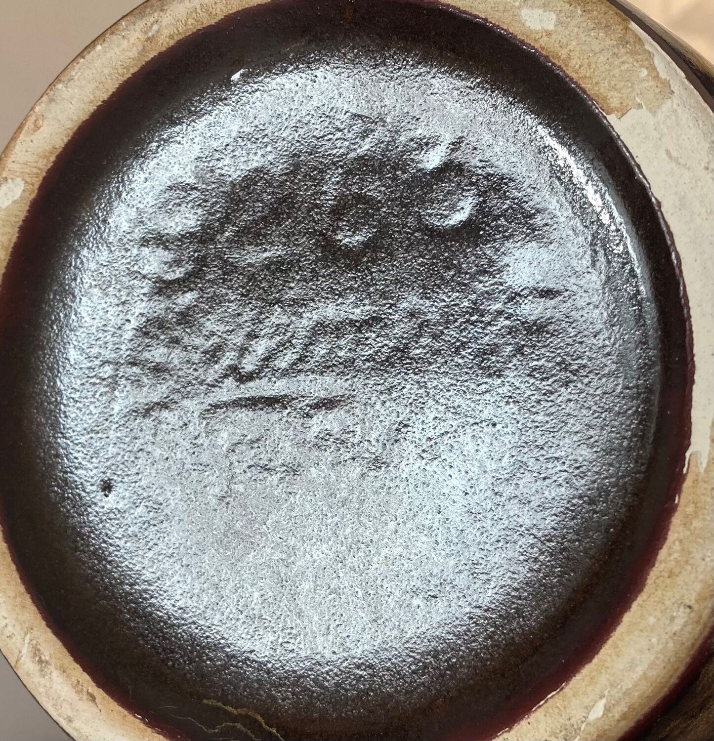 Marbled effect vase in Lunéville earthenware