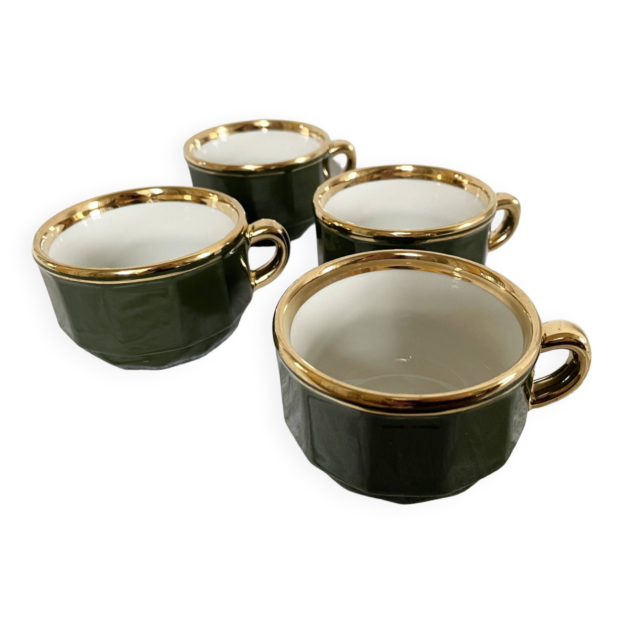 Coffee cups Bistrot Yves Deshoulieres Apilco empire green