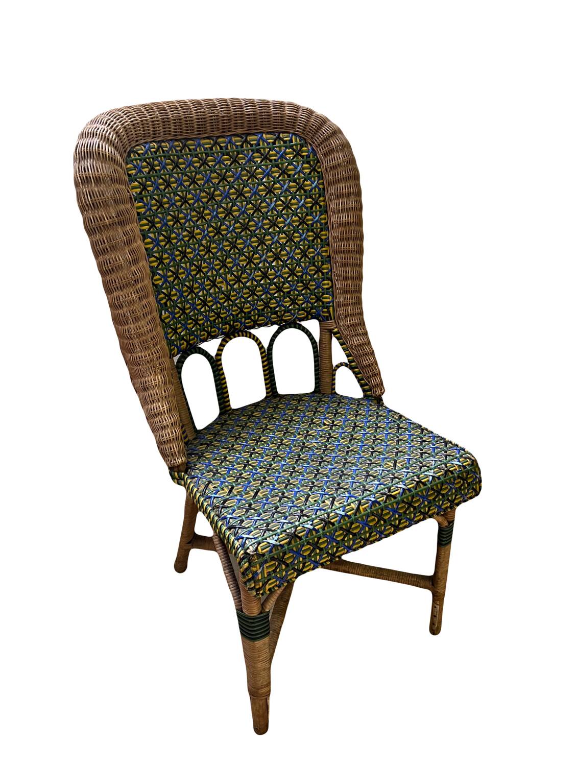 4 vintage rattan and bamboo chairs