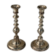 Pair of vintage silver metal candlesticks