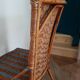 Vintage set of 2 garden woven rattan chairs - sky blue nets - 40