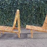 Pair of low armchairs in the Audoux Minet style