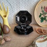 Set of 2 black octagonal egg cups