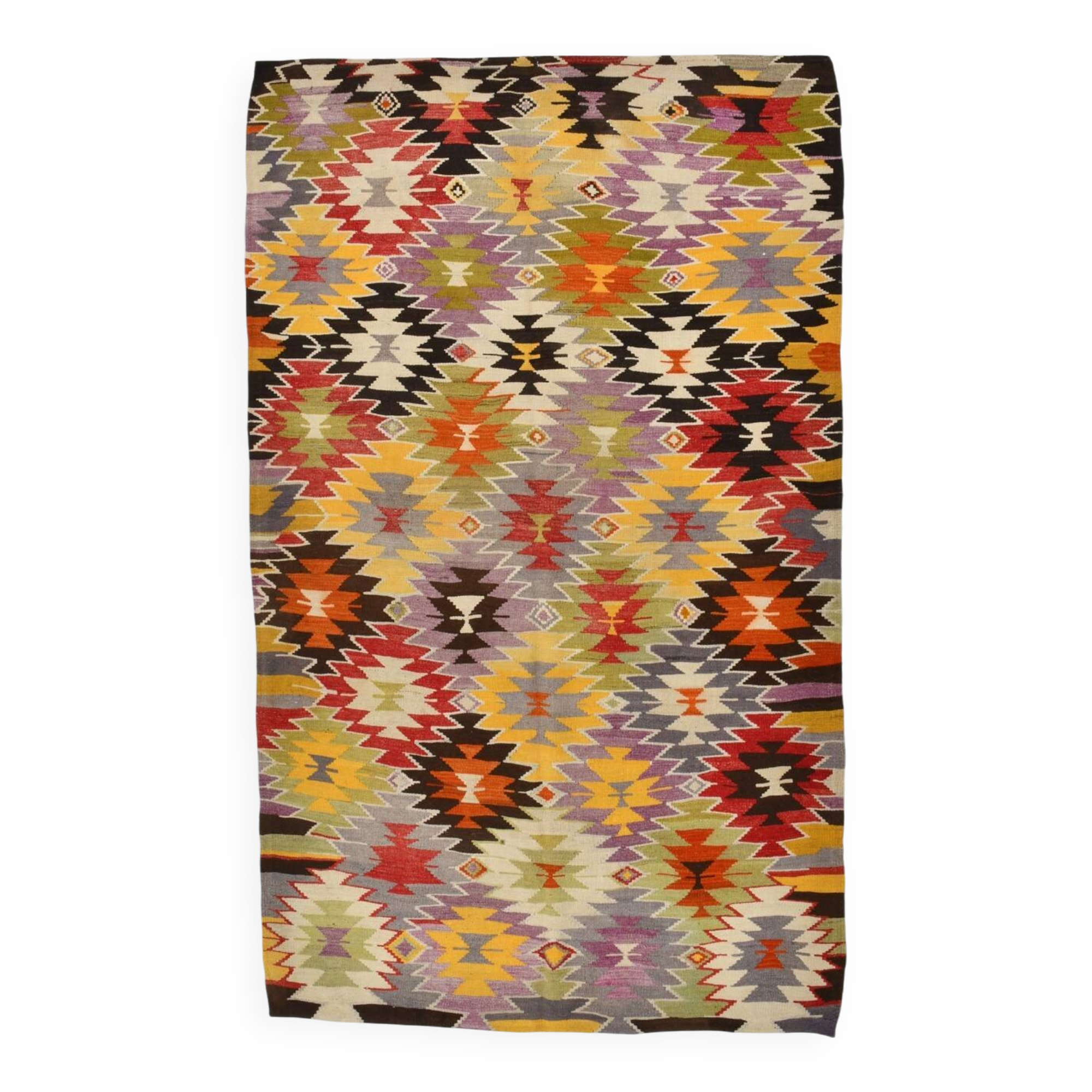 6x10 Geometric Style Vintage Kilim Rug,