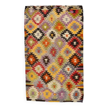 6x10 Geometric Style Vintage Kilim Rug,