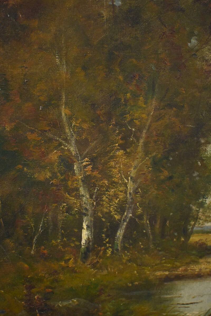 Tableau « Mare sous les Bois » signé A. Salvignac – Début XXe