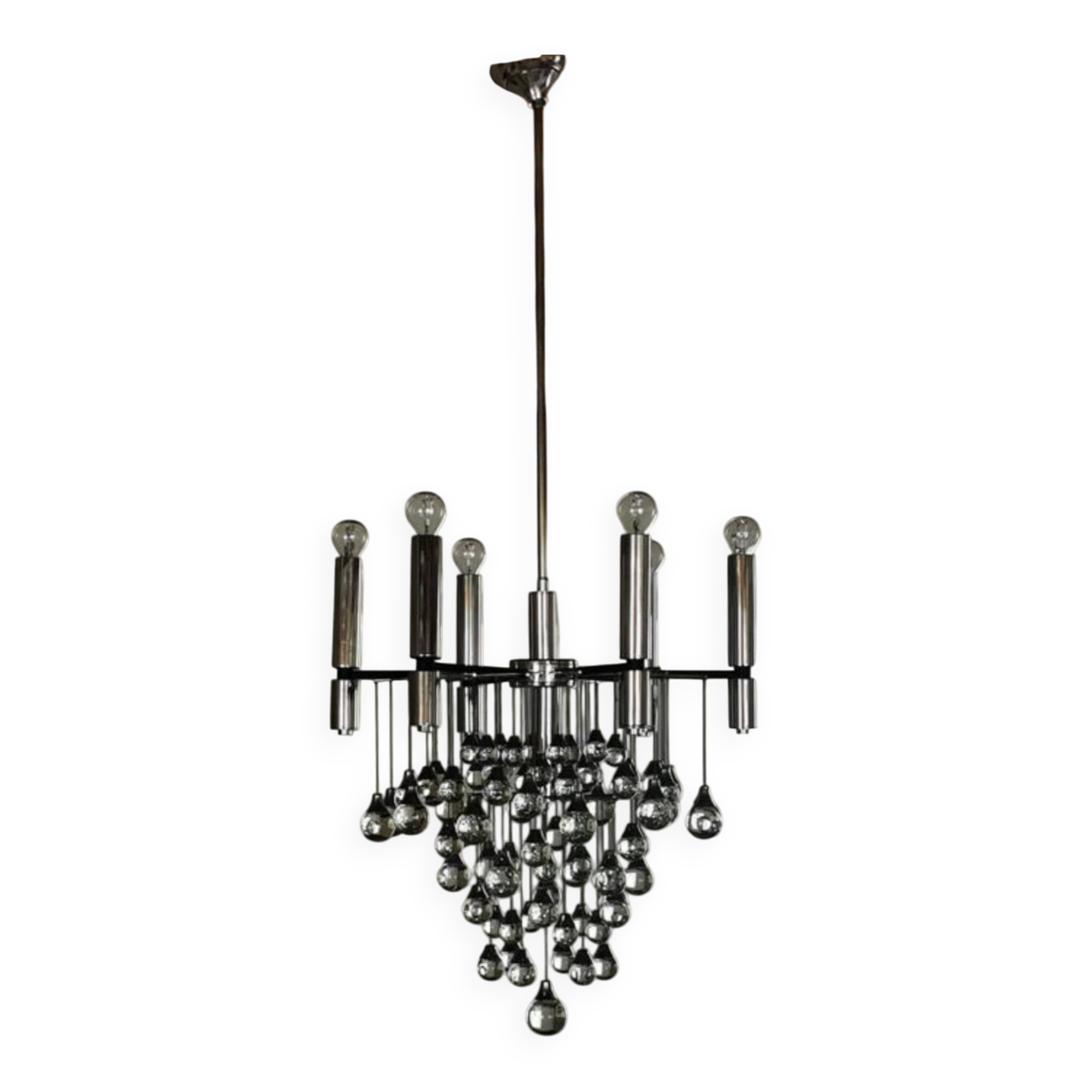 Chandelier with 79 Murano glass drops