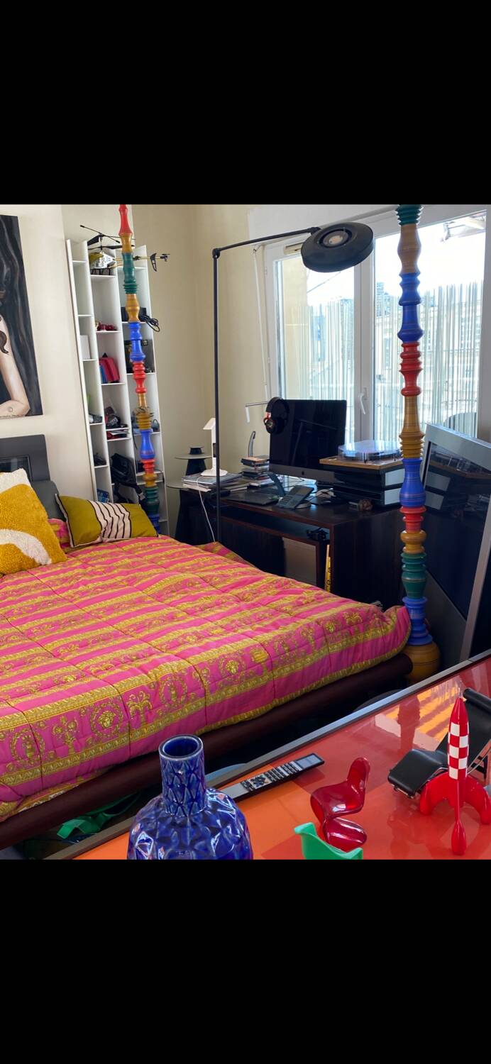 Mexican artist four-poster bed, king size, memory foam mattress