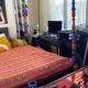 Mexican artist four-poster bed, king size, memory foam mattress