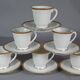 Complete coffee service for 6 people, Giraud Limoges lotus-shaped porcelain C749