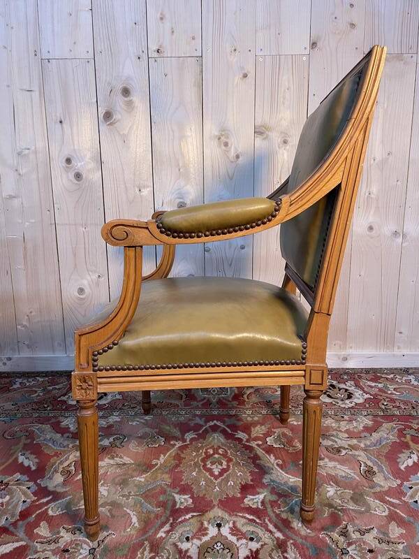 Louis XVI style leather office chair