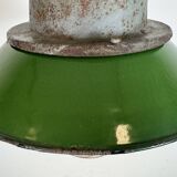 Green Enamel and Cast Iron Industrial Pendant Light, 1960s