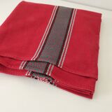 Vintage Basque set: square tablecloth & 7 napkins, 1960s