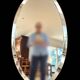 Vintage Oval Mirror Bevelled Glass Frameless – 1950s