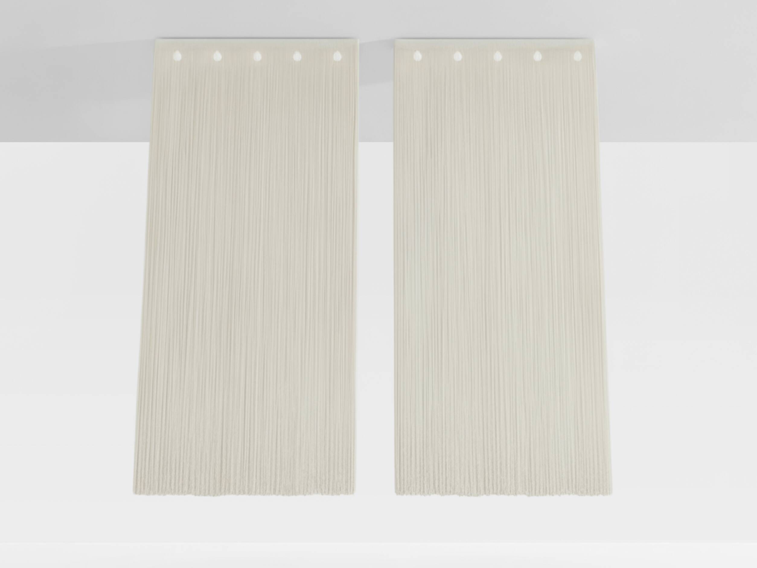 Pair of Mariyo Yagi Garbo chandeliers, metal and nylon, 1970s.