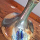 Single-flower vase in stoneware signed Edgard Aubry, Art Deco ceramic work.
