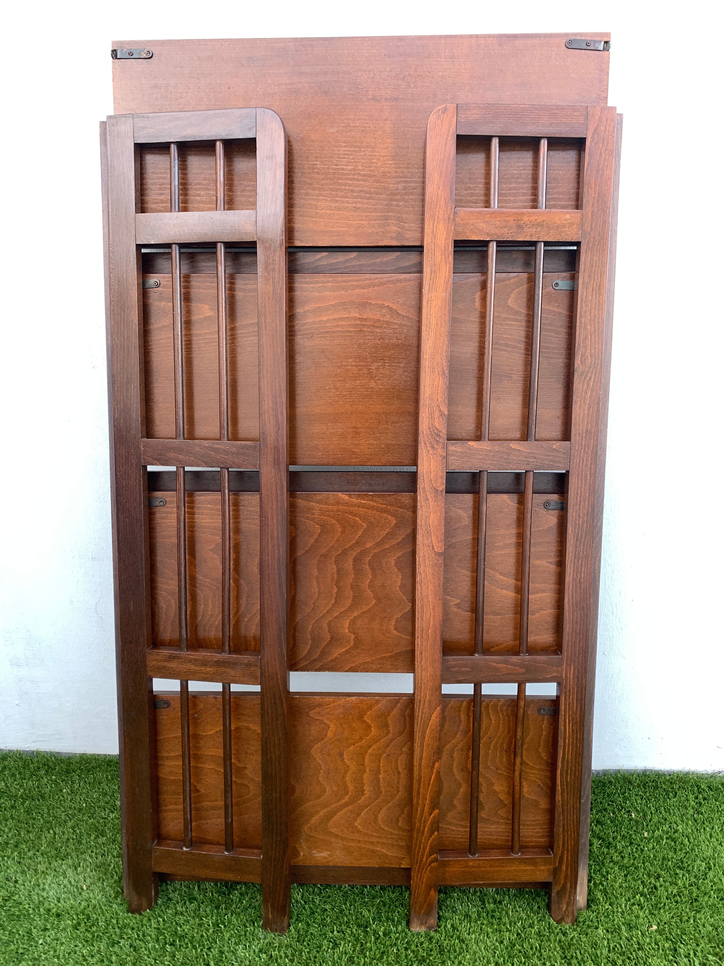 Bibliothèque pliante en bois, 4 étagères, 1950