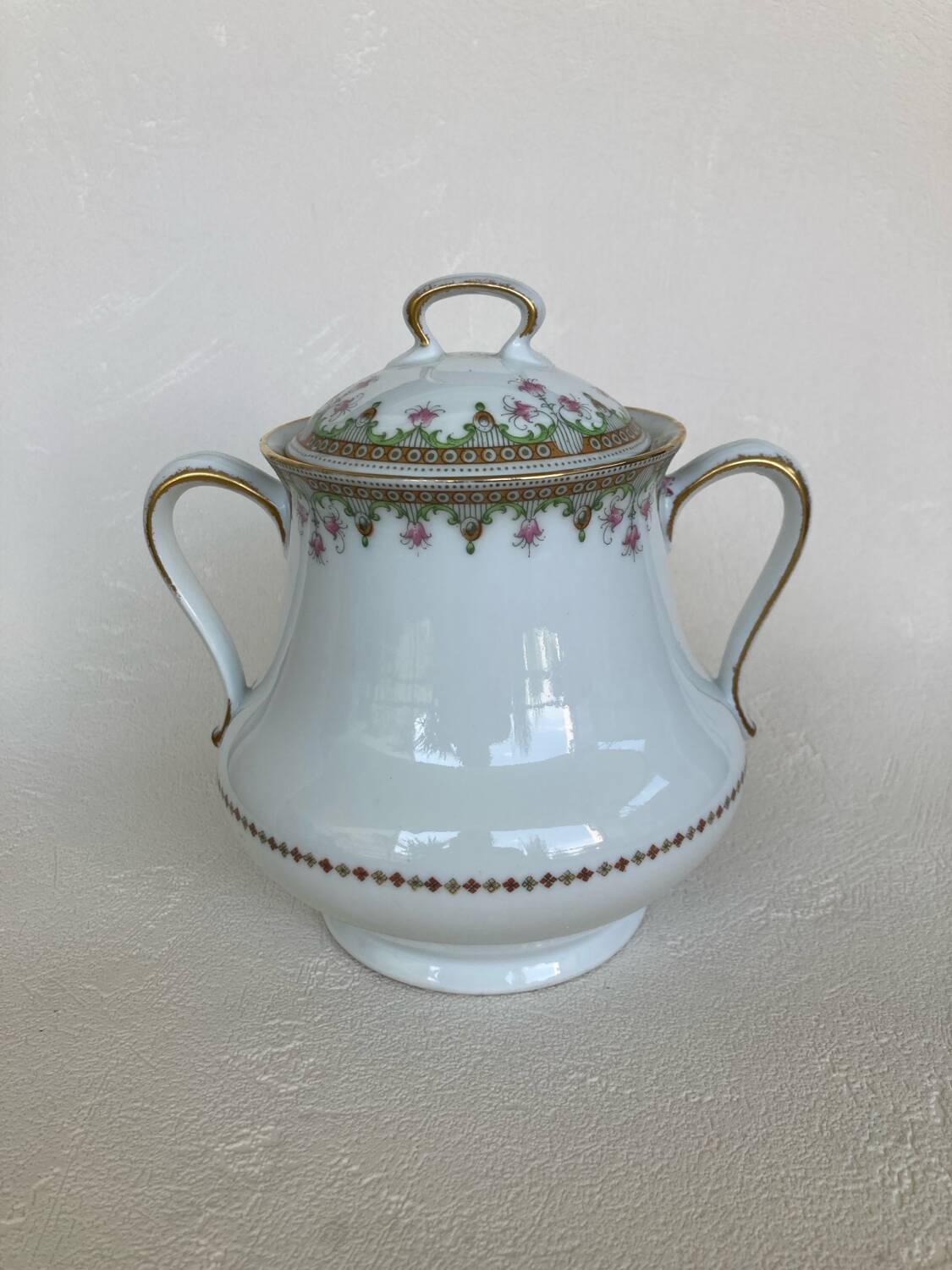 Bernardaud Limoges Porcelain Sugar Bowl, 1920s