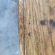 Table in raw oak, countryside.