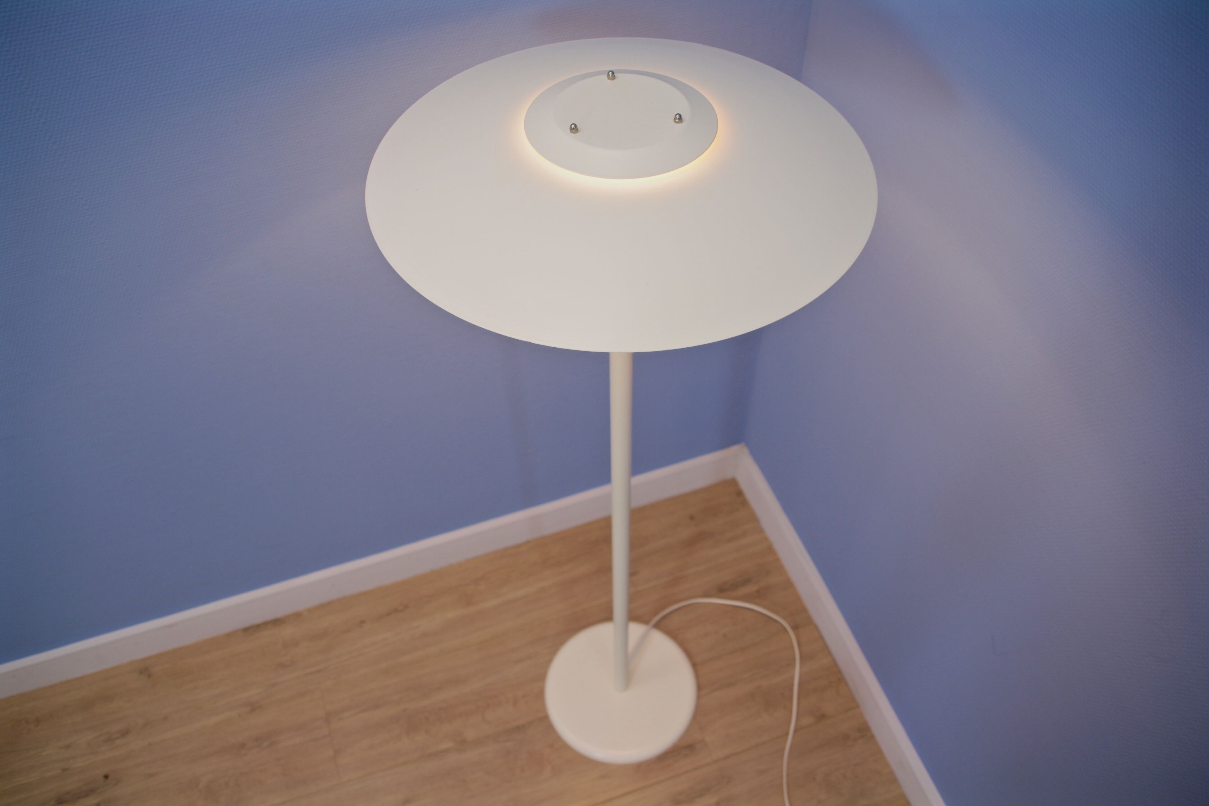 Danish floor lamp in white, 1970s
