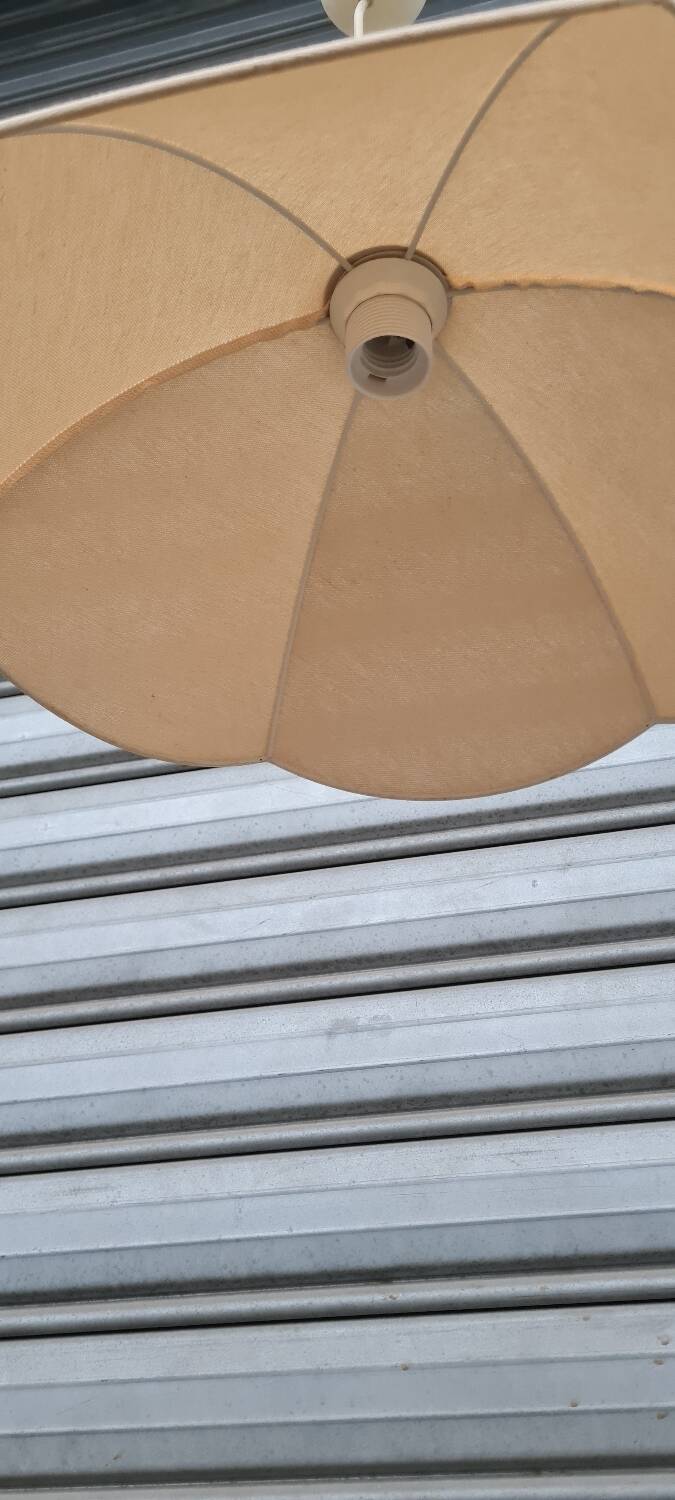 Cotton and wood pendant light