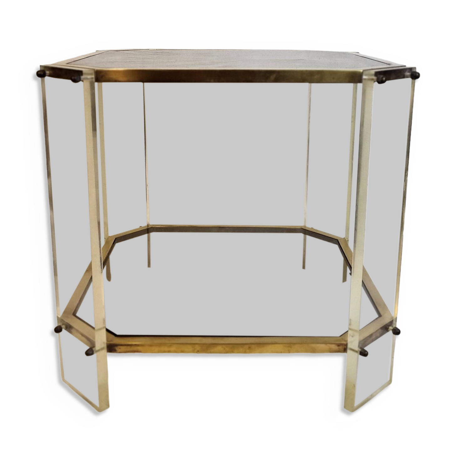 Coffee table 70s plexiglas / smoked glass