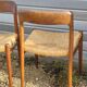Set of 4 chairs 75 Neils O Moller straw