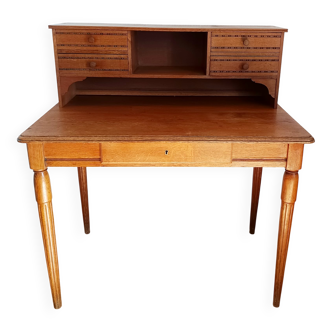 Art Deco tiered desk in light oak