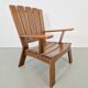 Fauteuil en bois brutaliste avec revêtement en cuir marron, Allemagne, années 1960.