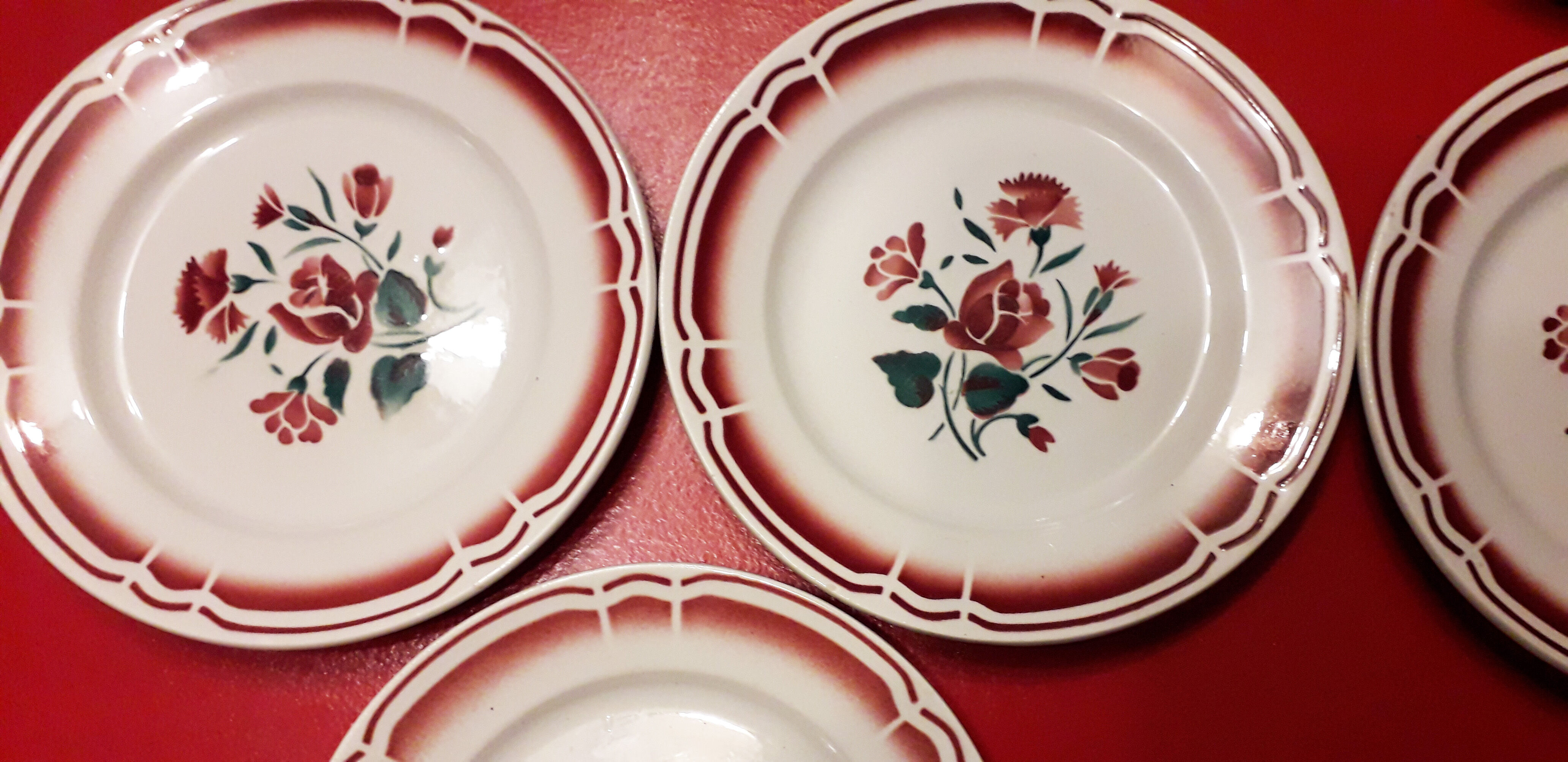 Lot of 5 old soup plates